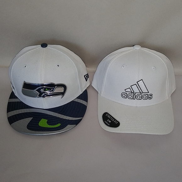 2 New White Hats / Baseball Caps ~ NWT - Picture 1 of 16